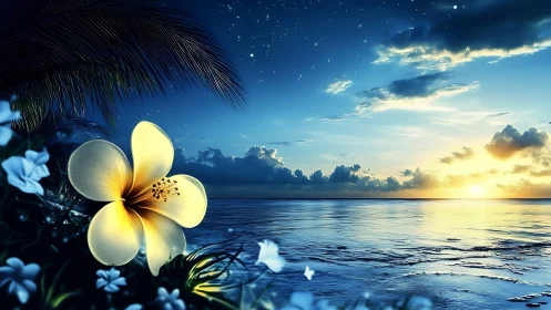 Moonlit blossom listens softly as the neon sunrise sings