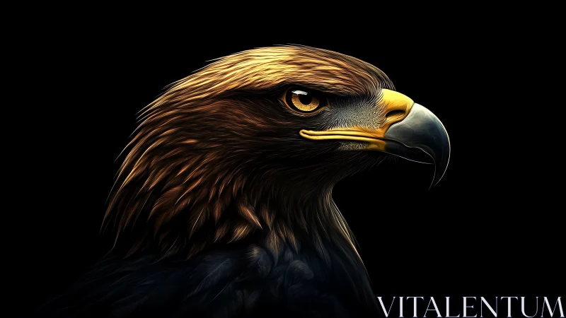 Majestic Golden Eagle Portrait in Dramatic Digital Art Style.