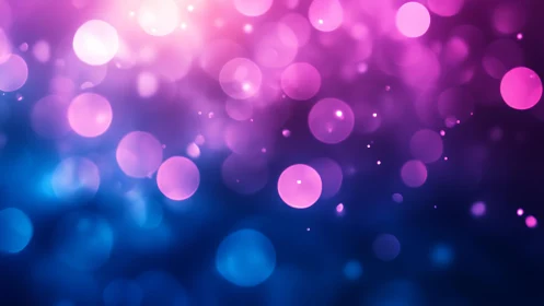 Vibrant Pink and Blue Bokeh Lights Abstract Digital Art.