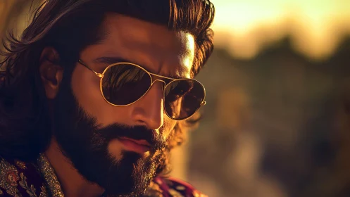 Golden hour portrait captures a calm, confident style moment