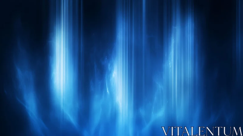 Abstract blue light beams with glowing ethereal effects in digital art.