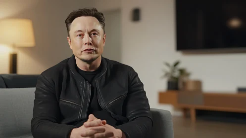 Calm conversation on a sofa in a softly lit modern room.