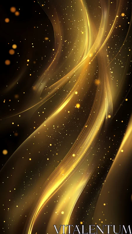 Golden starlight rivers curl through velvet cosmic night