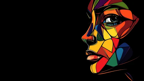 Color-splashed portrait of quiet strength and secret stories.