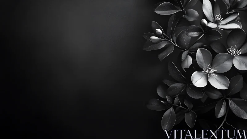 Monochromatic floral cluster with precise chiaroscuro tonal modeling.