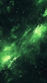 Nebulous green starstream carves glowing scars through void