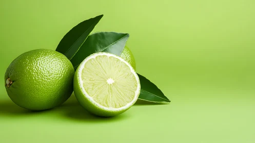 Zesty lime trio on vivid monochrome green backdrop.