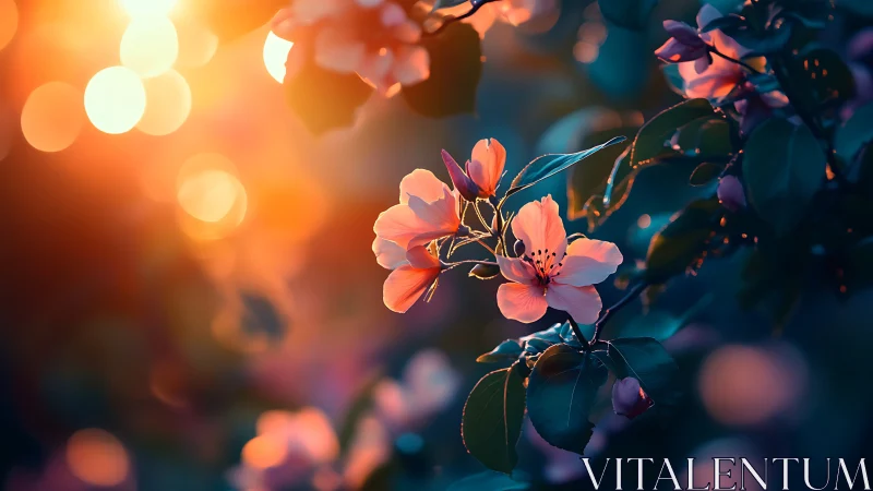 Luminous Floral Clusters Backlit by Warm Bokeh Gradients
