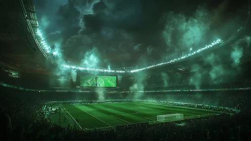 Electric night match under emerald stadium lights.