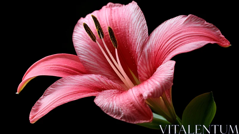 Trumpet Lily Specimen with Detailed Stamen Architecture.