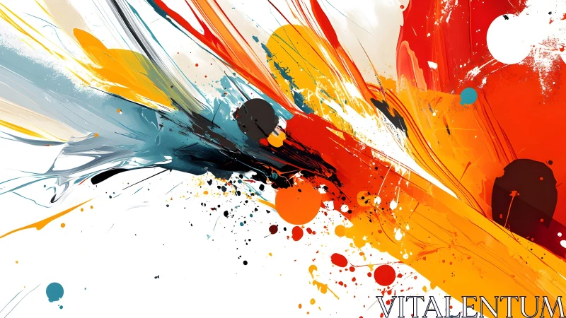 Dynamic abstract splash of vibrant paint in modern art style.