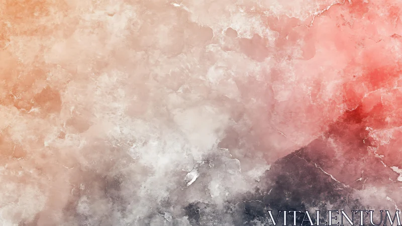 Abstract watercolor background with warm pastel and coral tones.