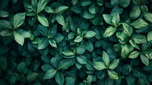 Dense green foliage forms a uniform overhead leaf canopy