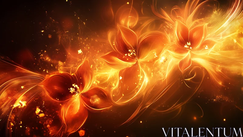 Glowing golden flowers swirling in warm, magical light.