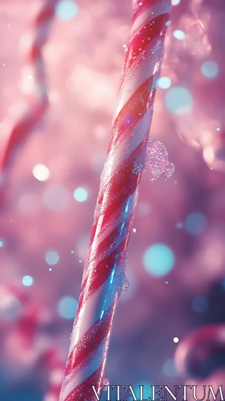 Luminous Twisted Ribbon with Crystalline Particles and Bokeh