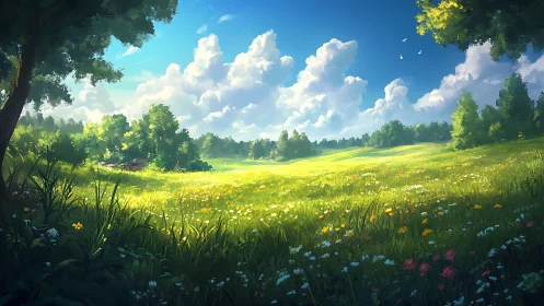 Sunlit meadow opens into a gentle dream of summer peace