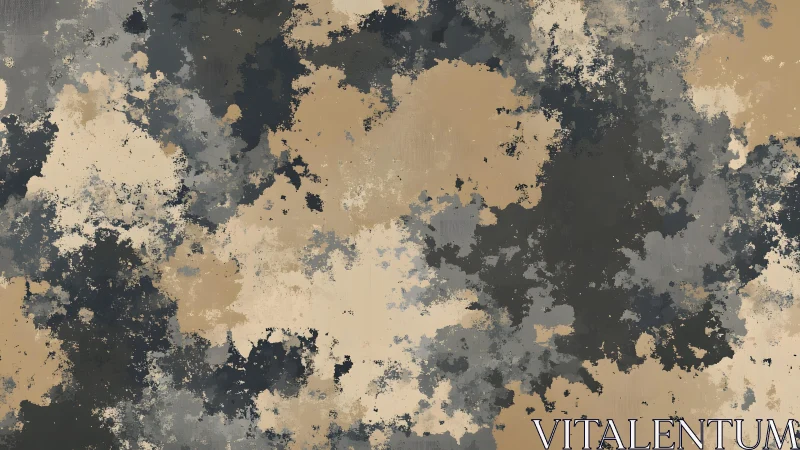 Abstract camouflage background in muted earth tones, digital art.