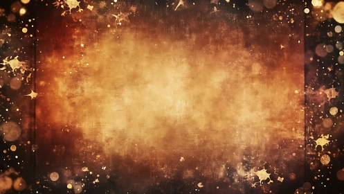 Golden grunge glow radiates across a textured abstract field