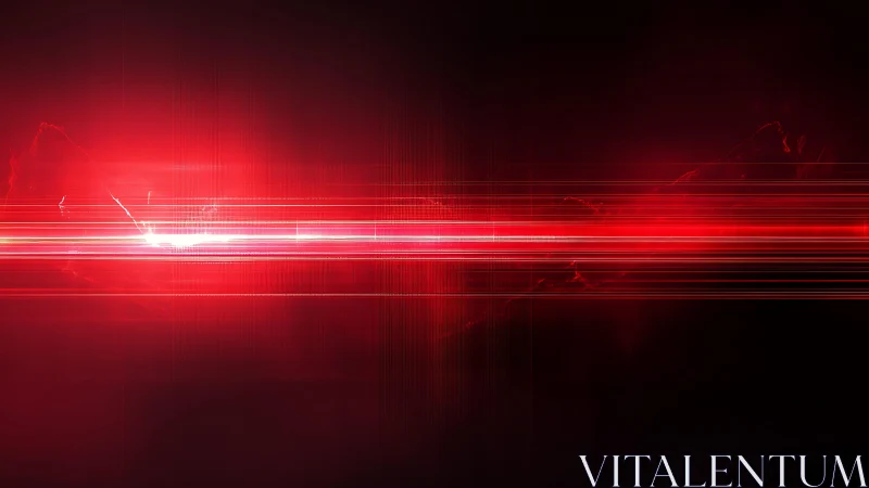 Futuristic Red Laser Beam on Dark Background, Digital Art Style.