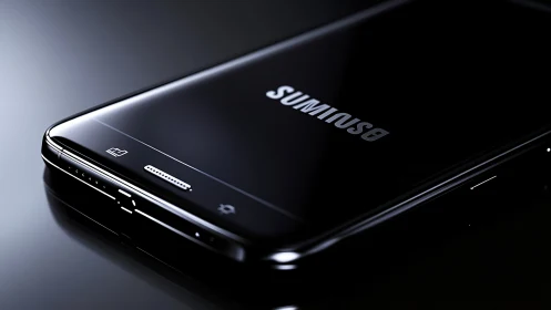 Mirror-slick smartphone lounges in glossy midnight minimalism