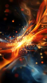 Brilliant Energy Burst: A Dance of Fire and Light.