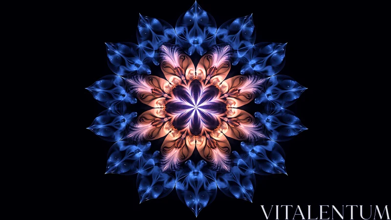 Fractal lotus blooms like starlight caught in frozen smoke