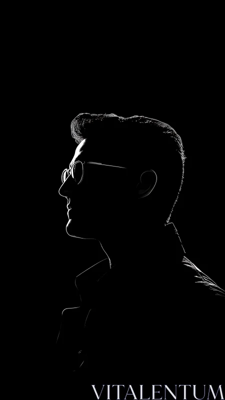 High-contrast male profile silhouette defined by rim lighting