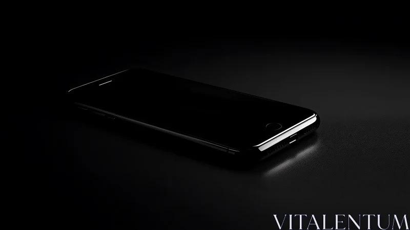 Smartphone device positioned at oblique angle on textured surface