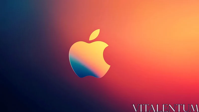 Gradient logo mark on warm duotone minimal background.