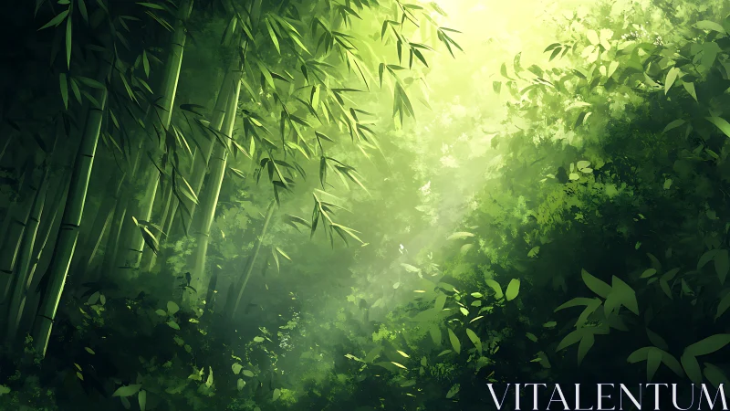 Directional backlighting defines dense digital bamboo canopy