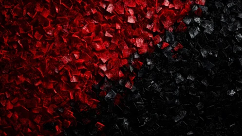 Abstract geometric red and black mosaic digital art background.
