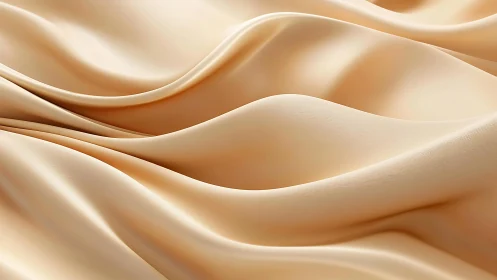 Smooth beige silk fabric with soft waves, minimalist abstract style.