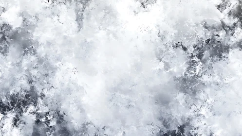 Iridescent ice cloud texture with diffuse grayscale marbling.