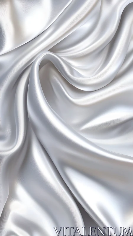Soft white satin folds shimmer in elegant flowing waves