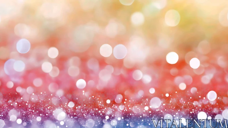 Iridescent bokeh lights over warm pastel gradient field.
