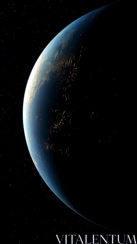 Earth limb rendered in photorealistic low-orbit perspective lighting