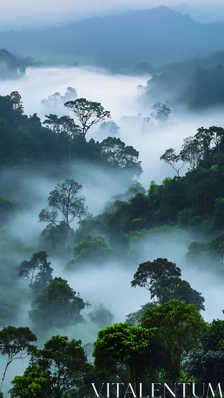 Tropical Cloud Forest Valley with Emergent Rainforest Canopy