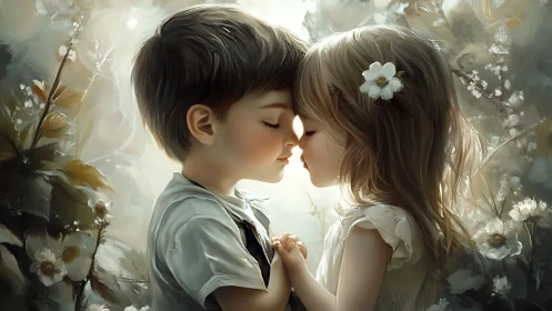 Two Young Hearts Share a Tender Moment