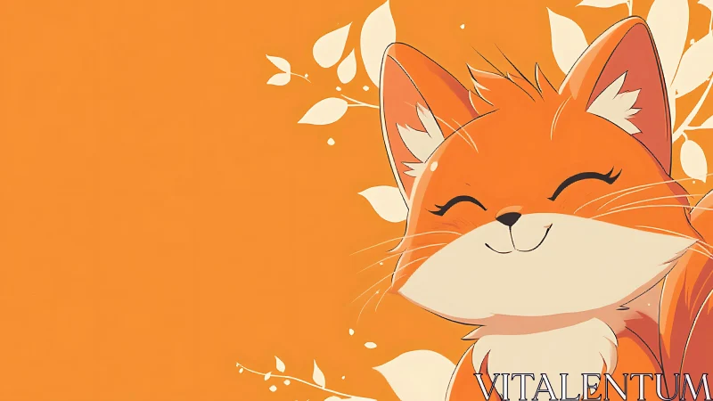 Sunlit fox grin on a tangerine daydream canvas backdrop.