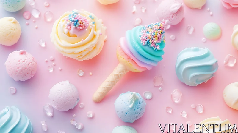 Confectionery Dreams: Pastel Swirls and Sugar-Dusted Wonder.