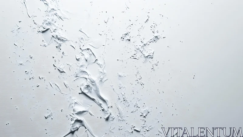 Abstract textured white paint on canvas in minimalist style.