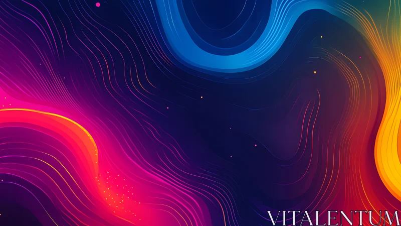 Neon river currents slipstream through a midnight cosmos