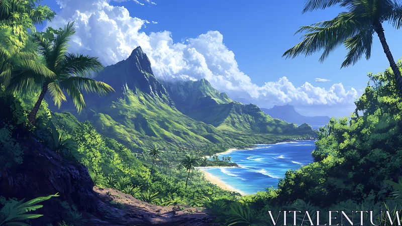 Emerald Valley's Sapphire Embrace: A Tropical Paradise Unveiled.