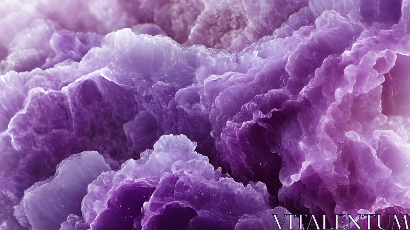 Amethyst cloud cliffs unfolding in luminous crystal bloom.