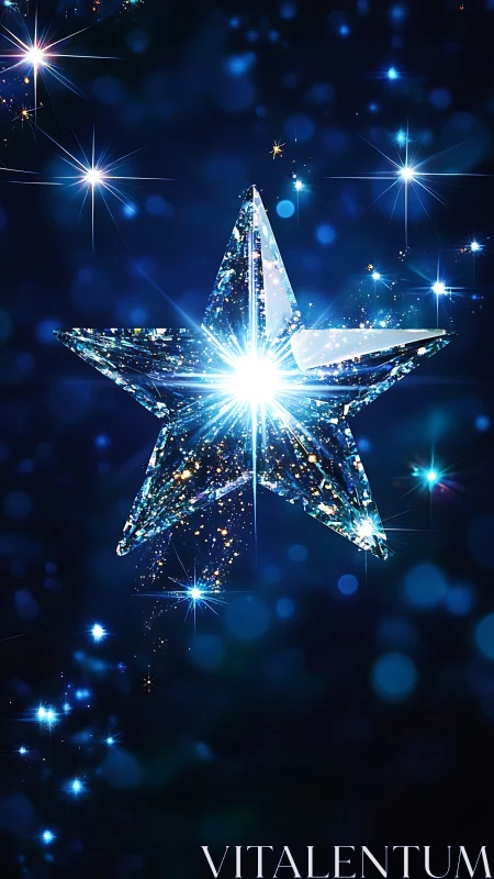 Crystal star luminescence with radiant bokeh field.
