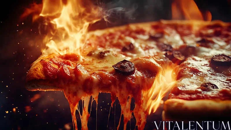 Molten Cheese Cascade with Flames.