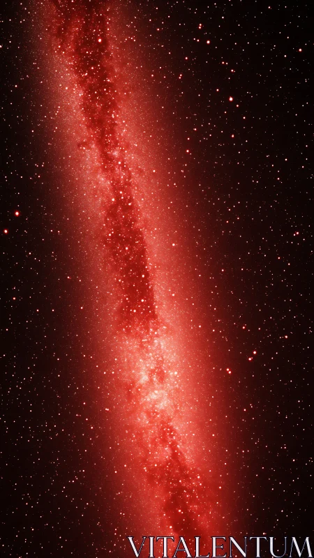 Red nebular star stream cuts diagonally through deep space