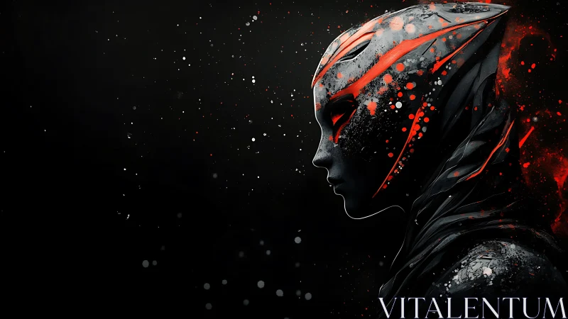 Silent nebula sentinel studies the splatter of distant wars