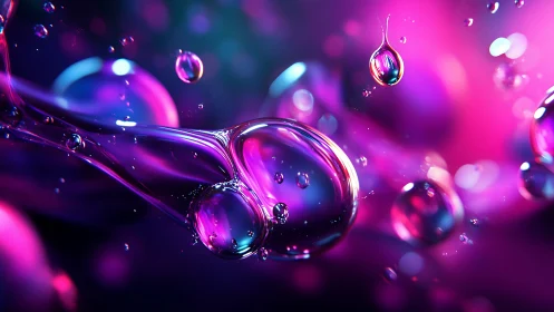 Neon Bubble Constellations in Electric Liquid Dreamspace.