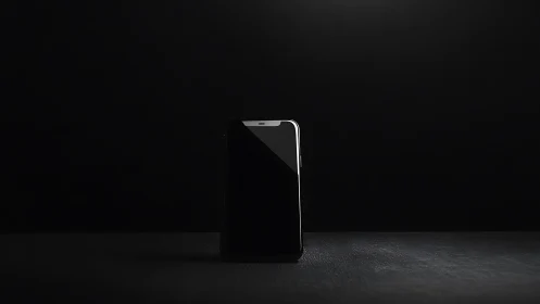 Sleek Phone Emerges From Shadows in Minimalist Spotlight.